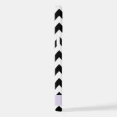 Zwart-wit Zigzag, Chevron Pattern, Jouw naam iPhone Hoesje (Rechterkant)