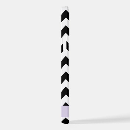 Zwart-wit Zigzag, Chevron Pattern, Jouw naam iPhone Hoesje (Rechterkant)