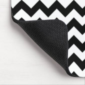 Zwart-wit Zigzag, Chevron Pattern, Jouw naam Muismat (Hoek)