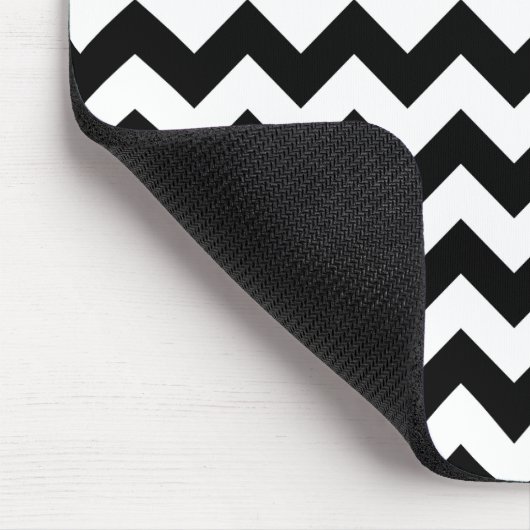 Zwart-wit Zigzag, Chevron Pattern, Jouw naam Muismat (Hoek)