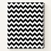 Zwart-wit Zigzag, Chevron Pattern, Jouw naam Notitieboek (Achterkant)
