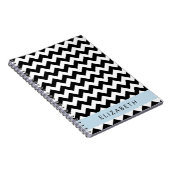 Zwart-wit Zigzag, Chevron Pattern, Jouw naam Notitieboek (Rechterzijde)