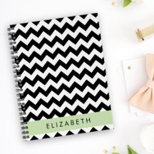 Zwart-wit Zigzag, Chevron Pattern, Jouw naam
