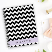 Zwart-wit Zigzag, Chevron Pattern, Jouw naam Planner