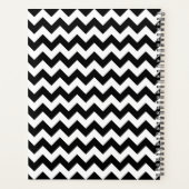 Zwart-wit Zigzag, Chevron Pattern, Jouw naam Planner (Achterkant)