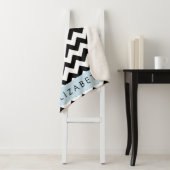 Zwart-wit Zigzag, Chevron Pattern, Jouw naam Sherpa Deken (In situ)