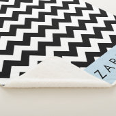 Zwart-wit Zigzag, Chevron Pattern, Jouw naam Sherpa Deken (3/4)
