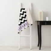Zwart-wit Zigzag, Chevron Pattern, Jouw naam Sherpa Deken (In situ)