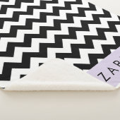 Zwart-wit Zigzag, Chevron Pattern, Jouw naam Sherpa Deken (3/4)