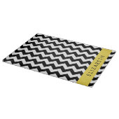 Zwart-wit Zigzag, Chevron Pattern, Jouw naam Snijplank (Hoek)