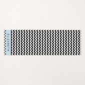 Zwart-wit Zigzag, Chevron Pattern, Jouw naam Yogamat (Voorkant (horizontaal))