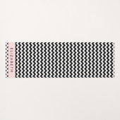 Zwart-wit Zigzag, Chevron Pattern, Jouw naam Yogamat (Achterkant (horizontaal))