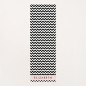 Zwart-wit Zigzag, Chevron Pattern, Jouw naam Yogamat (Voorkant)