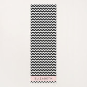 Zwart-wit Zigzag, Chevron Pattern, Jouw naam Yogamat (Achterkant)