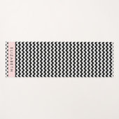 Zwart-wit Zigzag, Chevron Pattern, Jouw naam Yogamat (Voorkant (horizontaal))