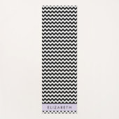 Zwart-wit Zigzag, Chevron Pattern, Jouw naam Yogamat (Voorkant)