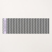 Zwart-wit Zigzag, Chevron Pattern, Jouw naam Yogamat (Voorkant (horizontaal))