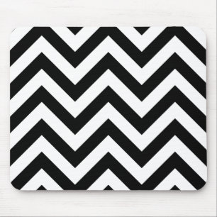 Zwart-wit Zigzag Chevron Pattern Muismat