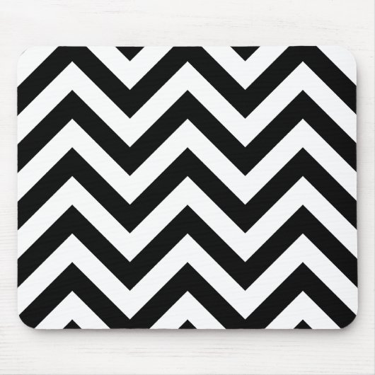 Zwart-wit Zigzag Chevron Pattern Muismat (Voorkant)