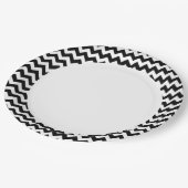 Zwart-wit Zigzag Chevron Pattern Papieren Bordje (Gekanteld)