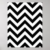 Zwart-wit Zigzag Chevron Pattern Poster (Voorkant)