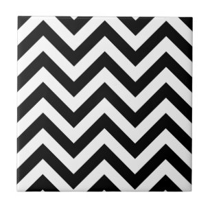 Zwart-wit Zigzag Chevron Pattern Tegeltje