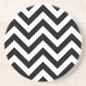 Zwart-wit Zigzag Chevron Pattern Zandsteen Onderzetter (Voorkant)