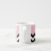 Zwart-wit Zigzag, Chevron, Roze, Jouw naam Espresso Kop (Achterkant)