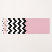 Zwart-wit Zigzag, Chevron, Roze, Jouw naam Yogamat (Voorkant (horizontaal))