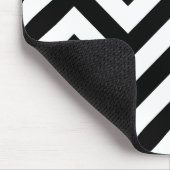 Zwart-wit Zigzag Chevrons Patroon Muismat (Hoek)