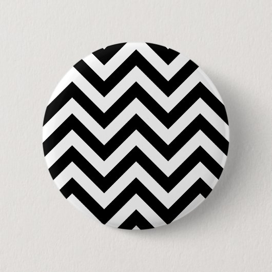 Zwart-wit Zigzag Chevrons Patroon Ronde Button 5,7 Cm (Voorkant)