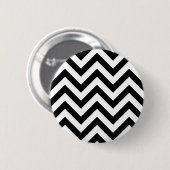 Zwart-wit Zigzag Chevrons Patroon Ronde Button 5,7 Cm (Voorkant /achterkant)