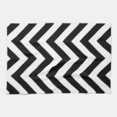 Zwart-wit Zigzag Chevrons Patroon Theedoek (Horizontaal)