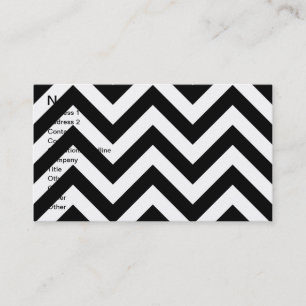 Zwart-wit Zigzag Chevrons Patroon Visitekaartje