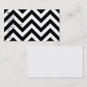 Zwart-wit Zigzag Chevrons Patroon Visitekaartje (Voorkant / Achterkant)