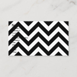 Zwart-wit Zigzag Chevrons Patroon Visitekaartje