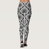 Zwart-wit zigzag cirkel leuk gebreide beenstukken leggings (Achterkant)