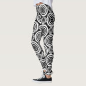 Zwart-wit zigzag cirkel leuk gebreide beenstukken leggings (Links)