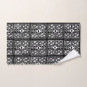 Zwart-wit Zigzag Geometric Boho Patroon Bad Handdoek (Handdoek)