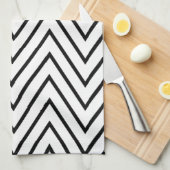 Zwart-wit ZigZag {kies uw kleur} Theedoek (Quarter Fold)
