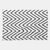 Zwart-wit ZigZag {kies uw kleur} Theedoek (Horizontaal)