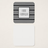 Zwart & Wit ZigZag Patroon Berichtnotities Vierkante Visitekaartjes (Voorkant /achterkant)