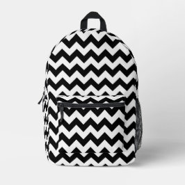 Zwart-wit zigzag patroon, Chevron Pattern Bedrukte Rugzak