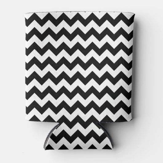 Zwart-wit zigzag patroon, Chevron Pattern Blikjeskoeler (Voorkant)