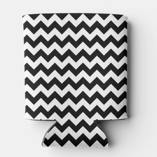 Zwart-wit zigzag patroon, Chevron Pattern Blikjeskoeler (Achterkant)