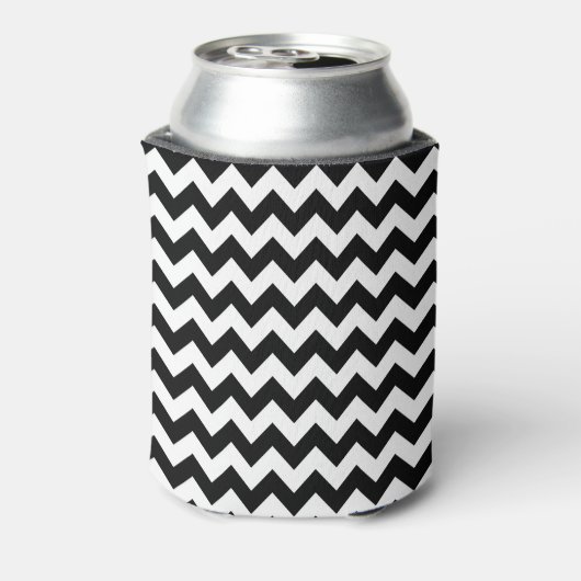 Zwart-wit zigzag patroon, Chevron Pattern Blikjeskoeler (Blikje Achterkant)