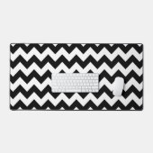 Zwart-wit zigzag patroon, Chevron Pattern Bureaumat (Keyboard & Muis)