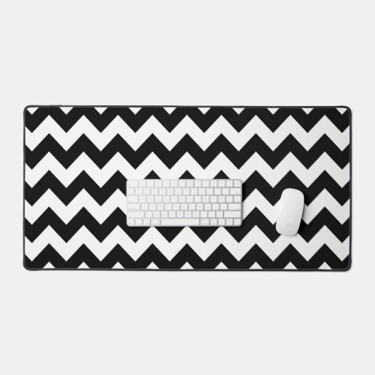 Zwart-wit zigzag patroon, Chevron Pattern Bureaumat (Keyboard & Muis)