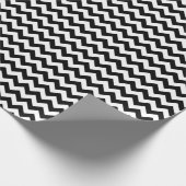 Zwart-wit zigzag patroon, Chevron Pattern Cadeaupapier (Hoek)