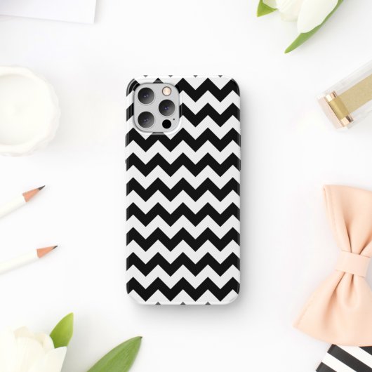 Zwart-wit zigzag patroon, Chevron Pattern Case-Mate iPhone Case